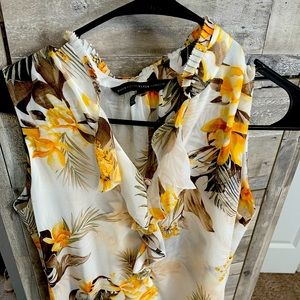 White House Black Market ruffled Blouse